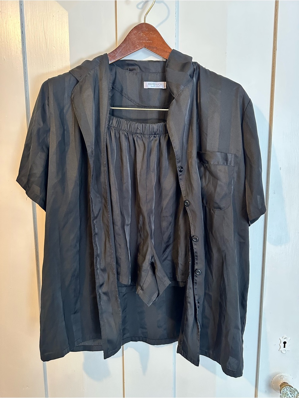 Hotouch Black Short-Sleeve Pajama Set